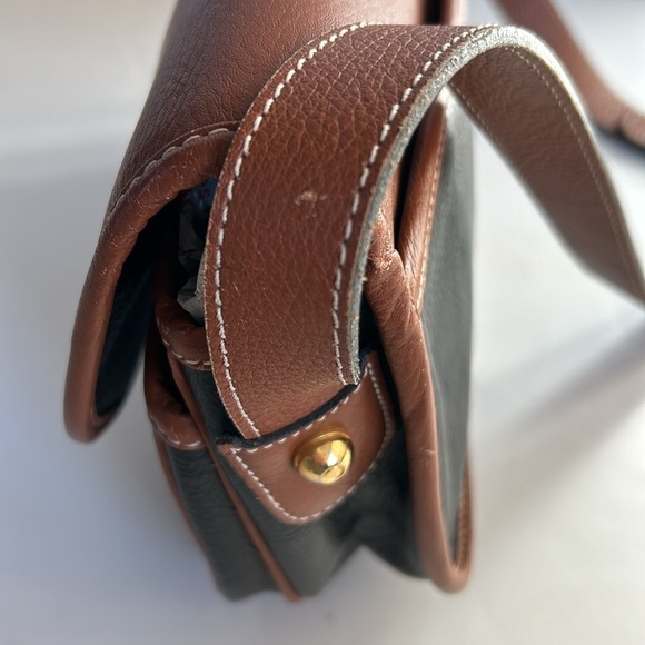 Lladro black and brown small adjustment strap crossbody leather bag purse - Picture 16 of 16